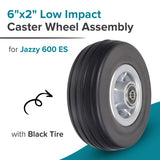 6"x2" Low Impact Caster Wheel Assembly with Black Tire for the Jazzy 600 ES (WHLASMB2131)