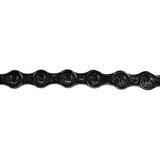 112 Link 1/2 x 1/8 Bike Chain with Master Link, shown as a close-up of a black chain, highlighting its durable metalware links.