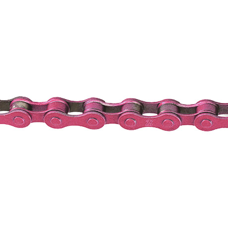 112 Link 1/2 x 1/8 Bike Chain with Master Link, featuring a close-up of the chain's metal links, ideal for BMX, Fixie, single speed bikes, and compatible with Currie-made e-bikes.