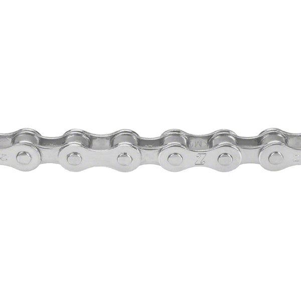 112 Link 1/2 x 1/8 Bike Chain with Master Link, featuring metal links and a sturdy design, ideal for BMX and single-speed bikes, shown with a visible number on its metal surface.