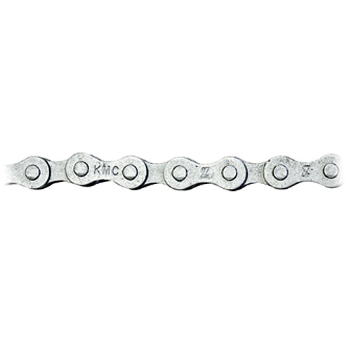 112 Link 1/2 x 1/8 Rust Buster Bike Chain with Master Link, showing a close-up of the metal chain's links and letters, highlighting its durable, anti-rust coating ideal for BMX and single-speed bikes.