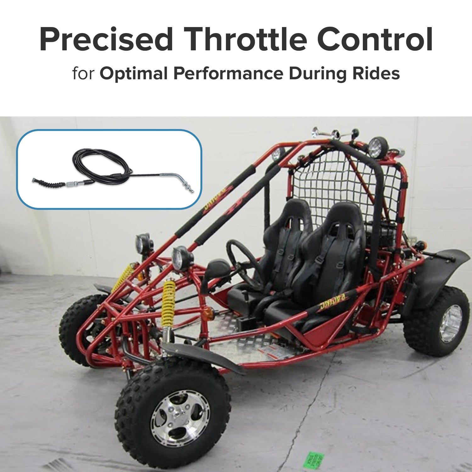 121" Throttle Cable for 150cc - 250cc Kandi & Roketa Go-Karts & Dune Buggies