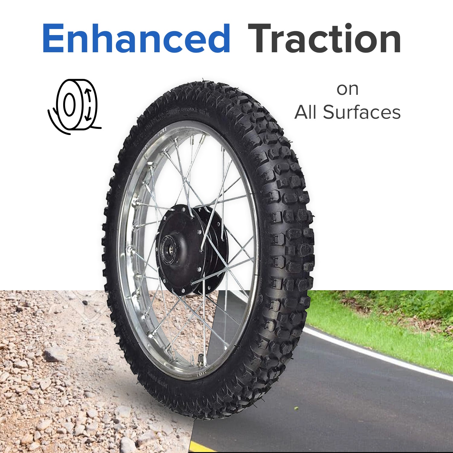 14" (2.50-14) Front Wheel Assembly for Dirt Bikes