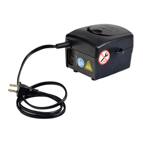 Dewert 50757 Ultra Control Box 5-Pin 115 Volt Low Voltage External Transformer for Single Motor Pride Lift Chairs, featuring an integrated cord and visible control elements, including a yellow button and various symbols.