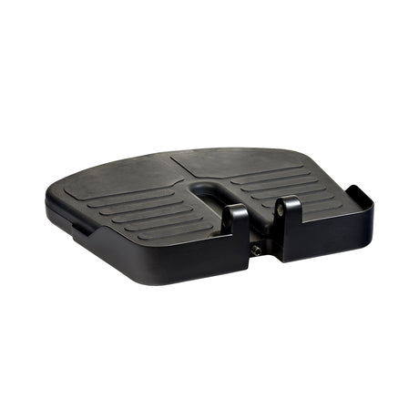 11.62 Foot Platform for Jazzy 1101/1121 power chair, featuring a black plastic stand with two holes, designed for comfort with an aluminum grid style and rubber mat.