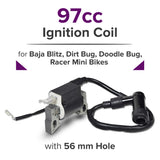 97cc Ignition Coil with 56 mm hole spacing for Baja Blitz, Dirt Bug, Doodle Bug, & Racer Mini Bikes