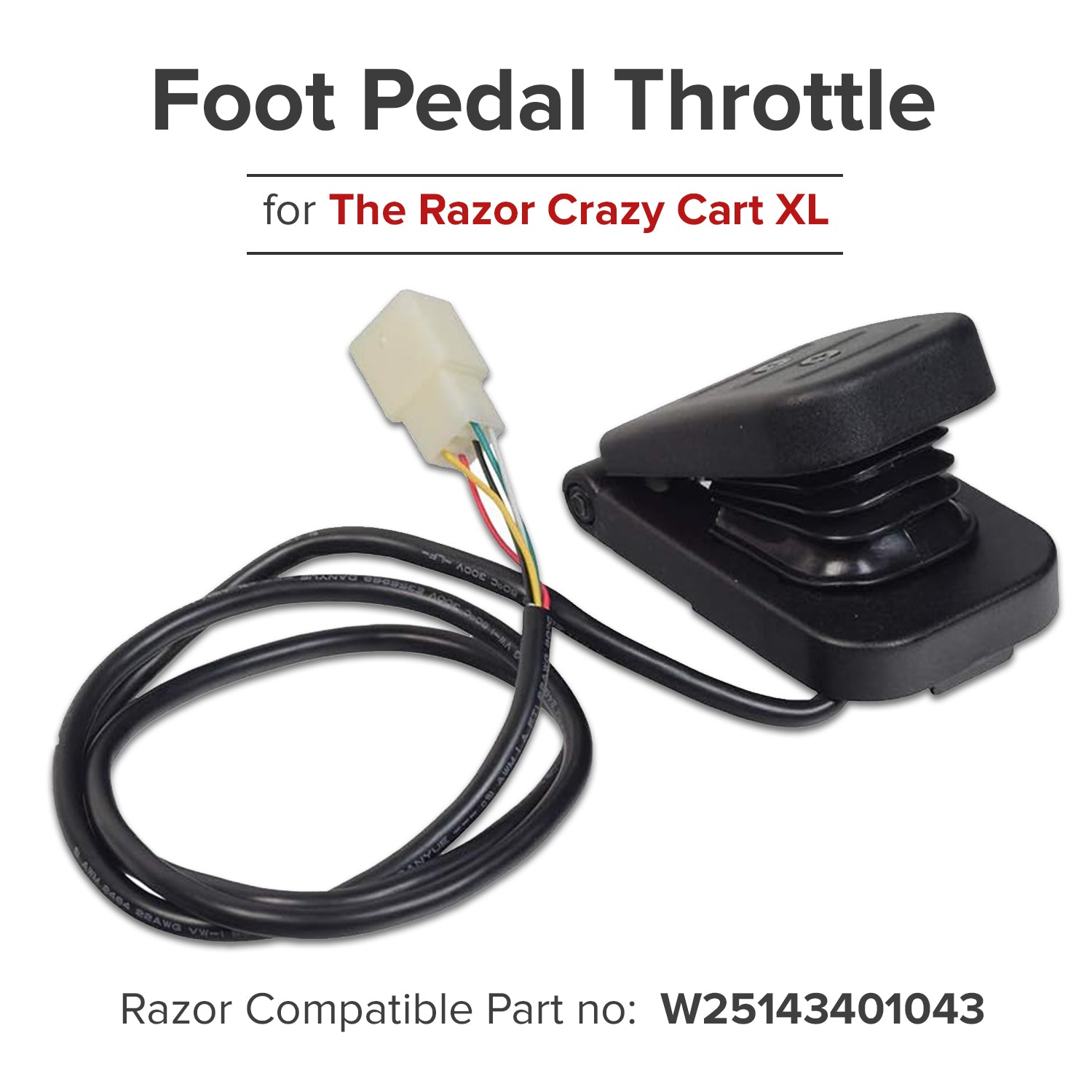 Foot Pedal Throttle for the Razor Crazy Cart XL (Versions 1+)