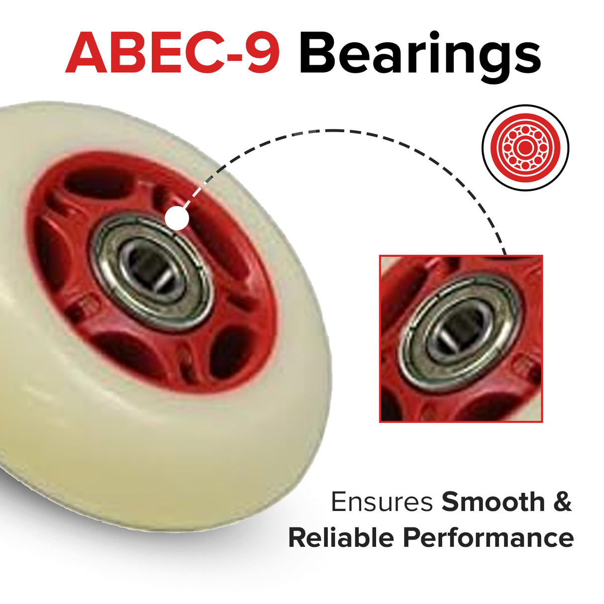 76 mm x 24 mm Caster Wheels for the Razor Crazy Cart (V1-6) & Crazy Cart XL (V1-2) (Set of 2)