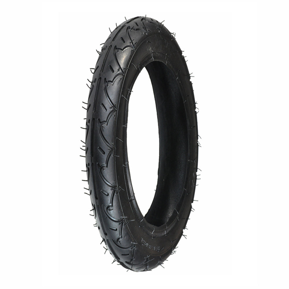 Electric Scooter Parts: 12-1/2x2-1/4 (57-203/62-203) Scooter Tire & Inner Tube Set featuring a black tire with prominent tread and inner tube, ideal for electric and gas-powered scooters.