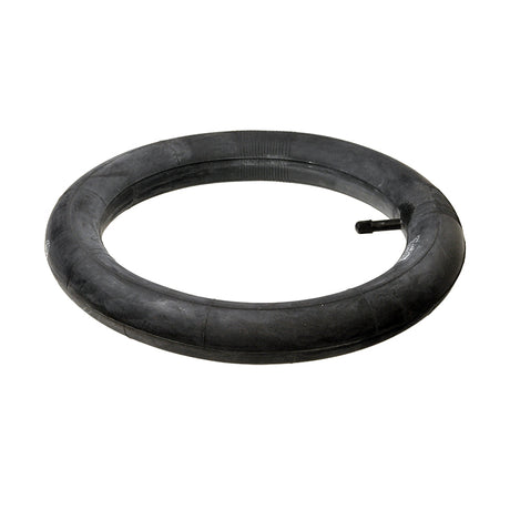 12-1/2x2-1/4 Heavy Duty Thorn Resistant Bicycle Inner Tube with Straight Schrader Valve, shown as a black rubber inner tube on a white background.