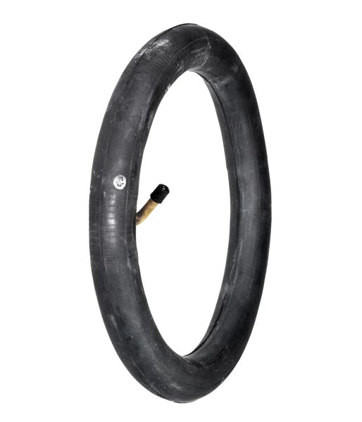 12-1/2x2-1/4 Front Inner Tube with 45 Degree Angled Valve Stem for Swagtron SwagCycle Electric Bikes, showing a black tire with an attached tube and angled valve stem.