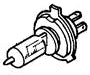 12 Volt 60/55 Watt Headlight Bulb for Honda Helix CN250 (2001-2007 Models) (OEM), depicted in a detailed black and white drawing, illustrating the bulb's plug and car headlight design.