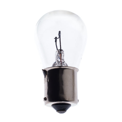 12 Volt P21W Tail Light Bulb for KYMCO Agility 50, featuring a close-up of the light bulb with a metal base, essential for maintaining safety and avoiding potential pullovers.