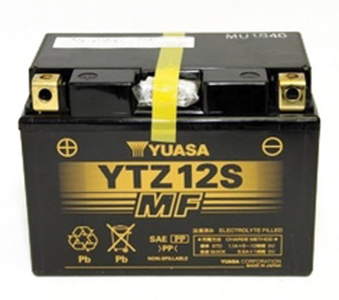 12 Volt YTZ12S Sealed AGM Scooter, ATV, and Dirt Bike Battery, showcasing a compact, maintenance-free design ideal for enhancing vehicle performance.