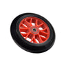 120 mm Scooter Wheel with Bearings, featuring a red rim and robust tire, designed for kick scooters and custom vehicles. Fully assembled with precision 608-2RS bearings, perfect for front wheel use.