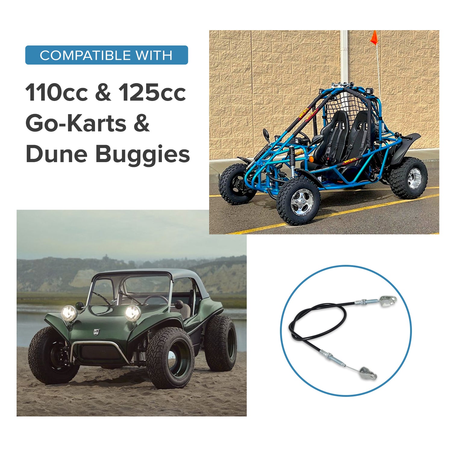 38" Shift Cable for 110cc & 125cc Go-Karts & Dune Buggies
