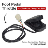Foot Pedal Throttle for the Razor Crazy Cart Shift (Versions 1+) & Crazy Cart Shift Lightshow