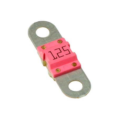 125 Amp Inline Fuse for the Golden Technologies Companion I (GC221) & II (GC321, & GC421), showing a close-up of the pink and silver metal device with visible numbers and connectors.