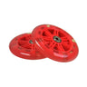 125 mm Front Wheels for the Micro Mini & Micro Maxi Kick Scooter (Set of 2) featuring a pair of red wheels with metal centers, designed for small-size scooters with 608ZZ or 608-2RS ABEC-5 bearings.