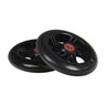 125 mm Razor A3 Kick Scooter Wheels with Bearings (Set of 2); close-up view of a pair of black wheels featuring red centers, designed for Razor kick scooters, with ABEC-5 bearings installed.