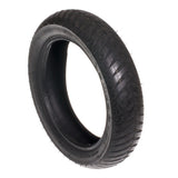 12-1/2 x 3.0 Tire and Tube Set with Street V-Groove Tread for Currie Scooters, featuring a close-up of the black tire with thin tread and matching inner tube.