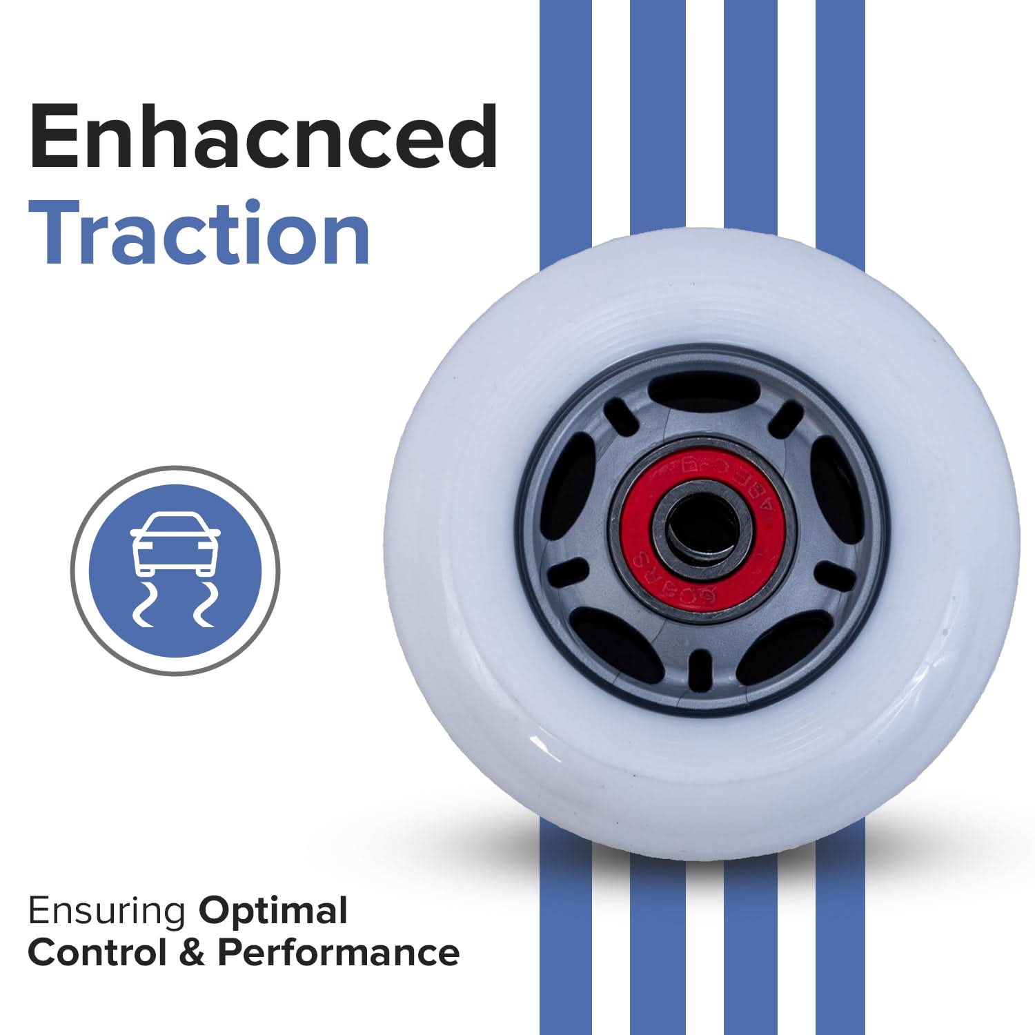 76 mm x 24 mm Caster Wheels for the Razor Crazy Cart (V1-6) & Crazy Cart XL (V1-2) (Set of 2)