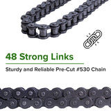 48 Link #530 Chain for 150cc - 250cc Go-Karts & Dune Buggies