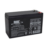 12 Volt 7 Ah Battery for the Kidzone 12V Ride-On Electric Tractor w/ Trailer, featuring a black casing with a label, including white text and a barcode.