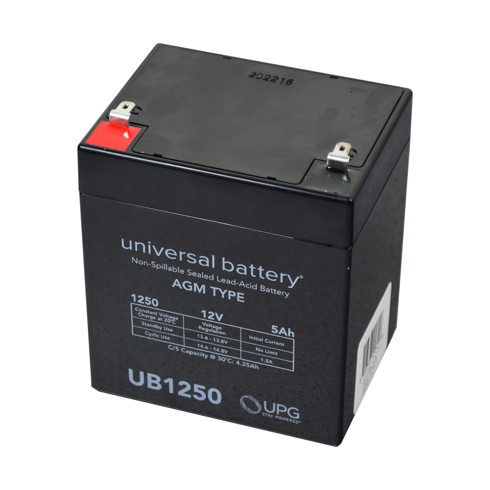 12 Volt 5 Ah Battery Pack for the Razor PowerRider 360, featuring a black rectangular design with a white label showing specifications, including text and numbers, indicating high quality and reliability.