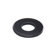 1/2x1-1/16 Black Flat Washer (WASSTND1034, WASSTND1134), a black round object with a central hole, used in various Jazzy and Jet power chairs.