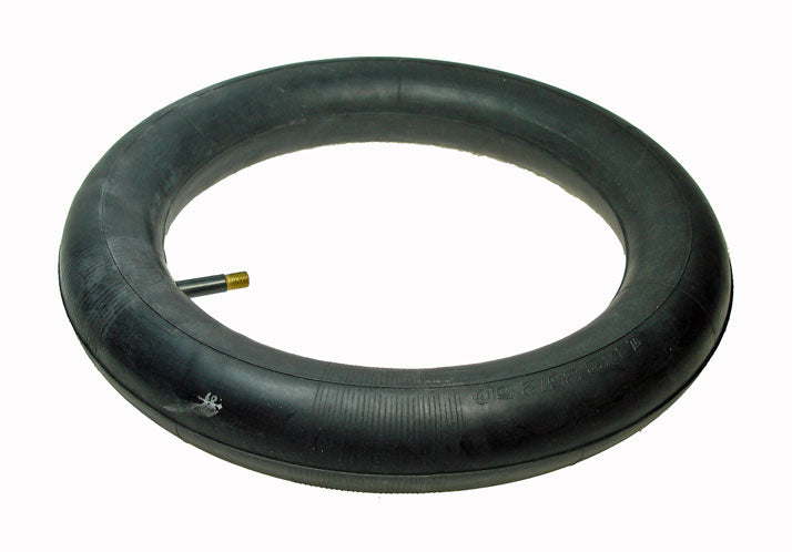 12x2.25/2.50 Scooter Inner Tube shown with a black rubber tire and tube, highlighting its synthetic and natural rubber composition, ideal for scooter wheels.