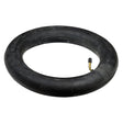 Inner Tube with Angled Valve Stem for ATVs & Dirt Bikes, featuring a close-up view of a black tire with a brass Schrader valve stem, ideal for replacing worn-out inner tubes.