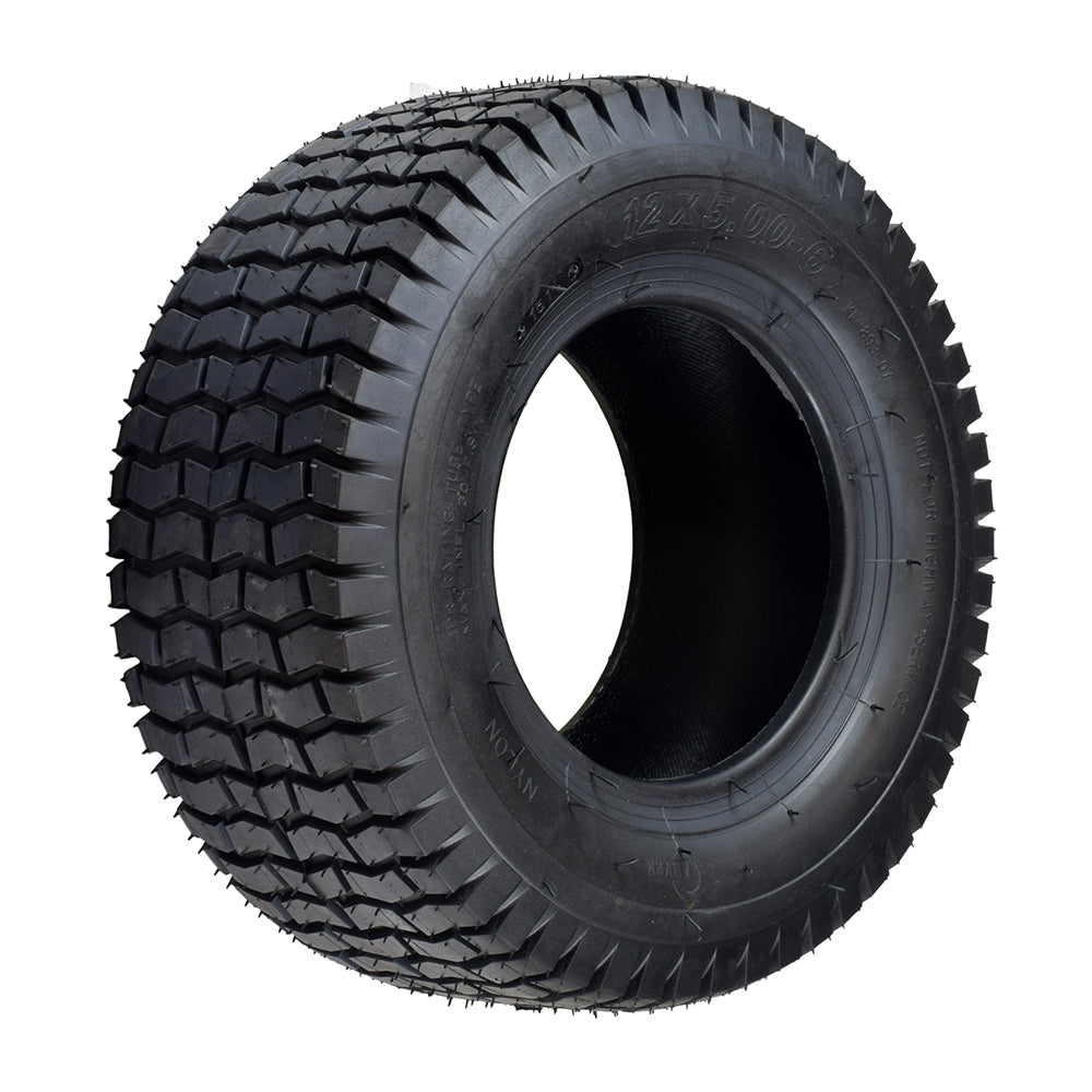 12x5.00-6 Pneumatic Tire for the Razor Dirt Quad (Versions 19+), featuring a visible tread pattern and a central hole, designed for replacement on newer Razor Dirt Quad models.