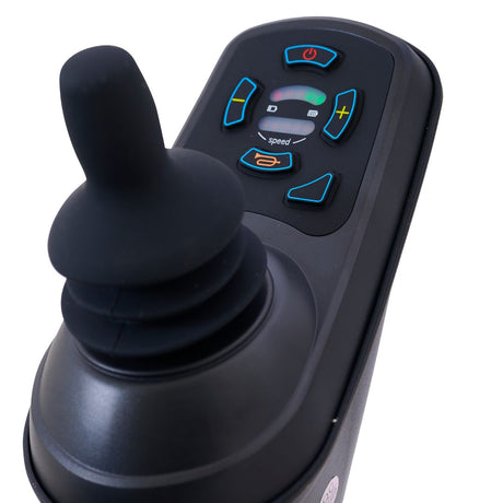 Joystick control for the Golden Cricket GP302 power chair, black joystick with handle grip.