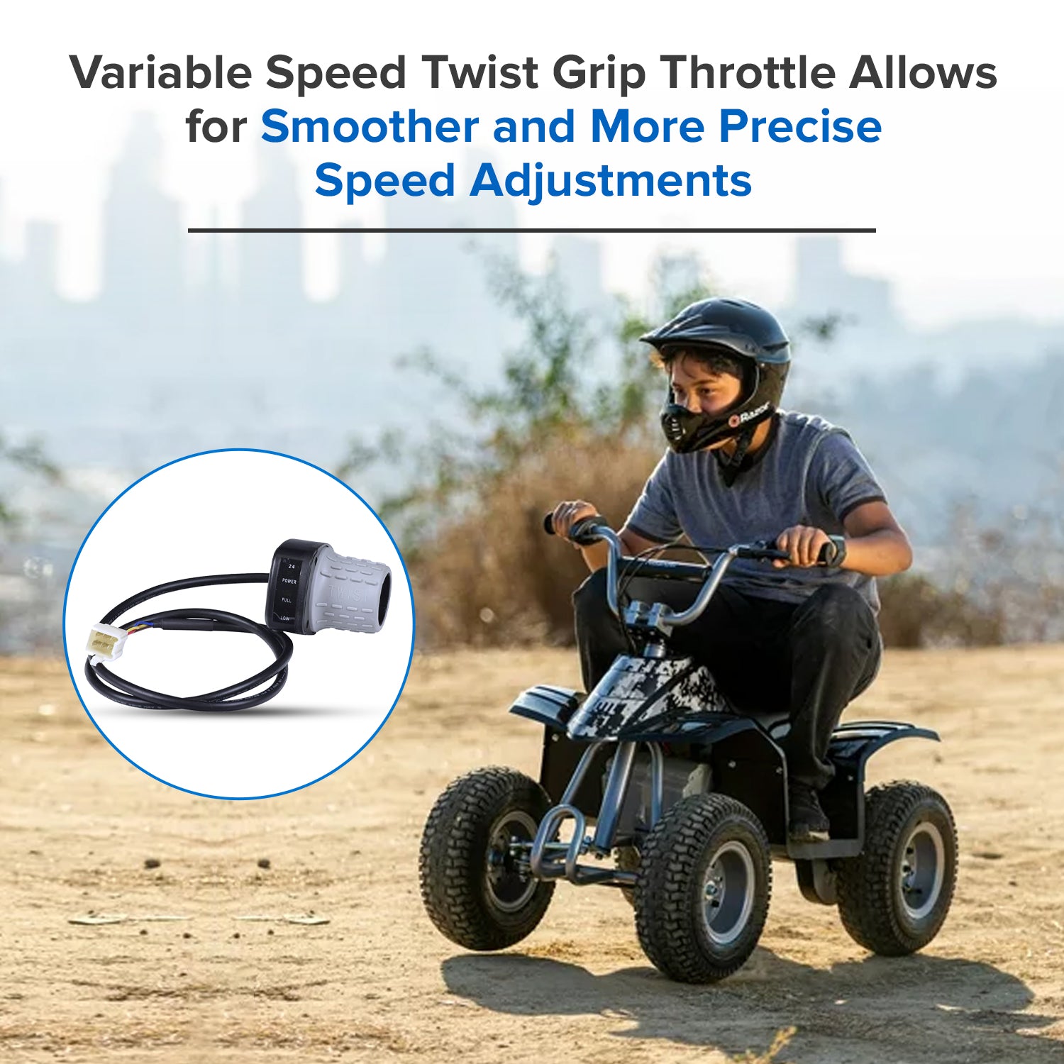 Razor 6-Wire Twist Grip Throttle with 30" Wires for the Razor Dirt Quad (Versions 11+)