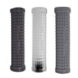 130 mm 494 Pro Grips for Bikes & Scooters, featuring high-quality rubber handlebar grips, displayed in a clear plastic container alongside a close-up of a black rubber tire.