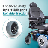 6"x2" Flat-Free Caster Wheel Assembly with Gray Tire for Jazzy Power Chairs