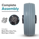 6"x2" Flat-Free Caster Wheel Assembly with Gray Tire for Jazzy Power Chairs