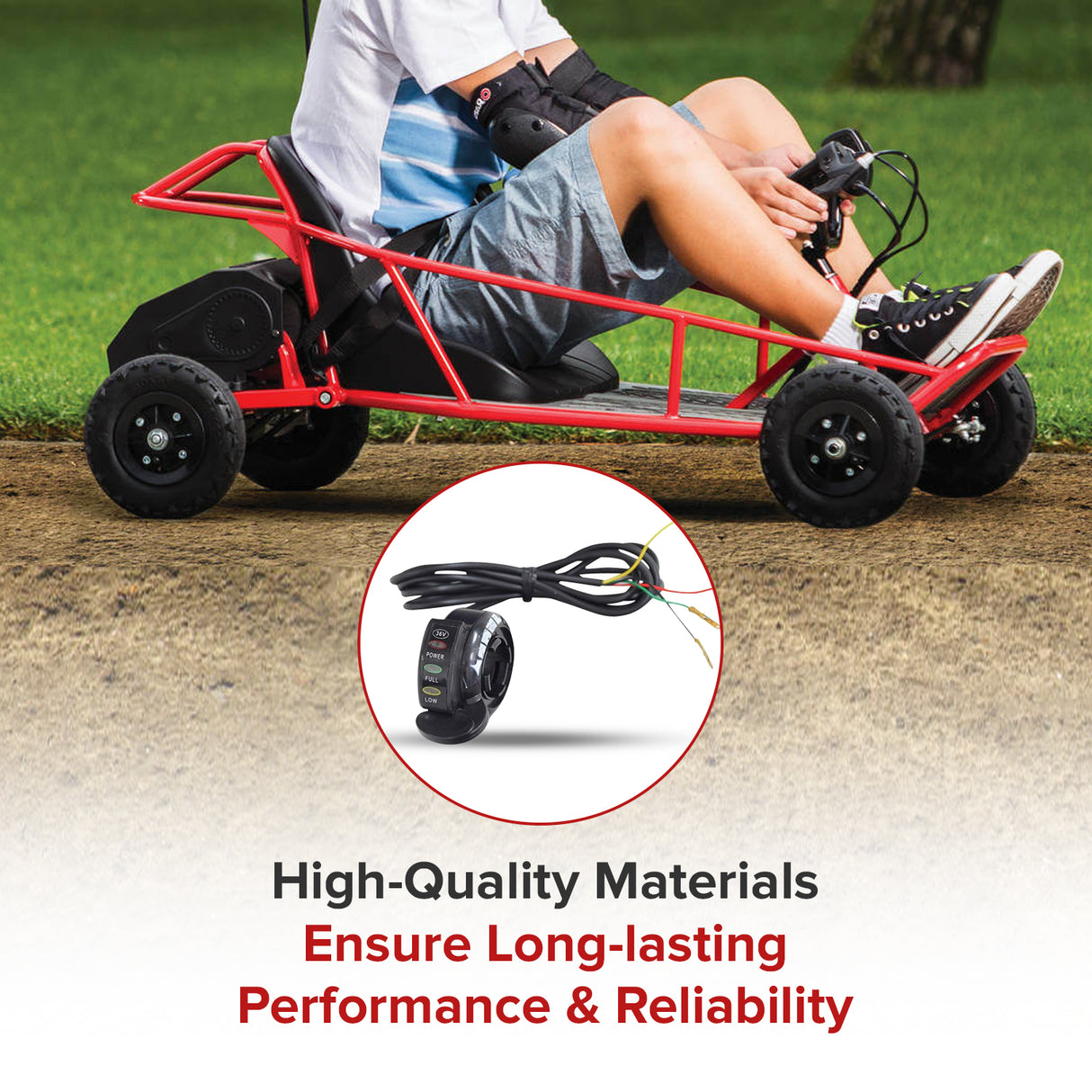 Thumb Throttle with 4 Wires for Razor Scooters (E200/E200S, E300/E300S, Ground Force, Ground Force Drifter, & Dune Buggy)