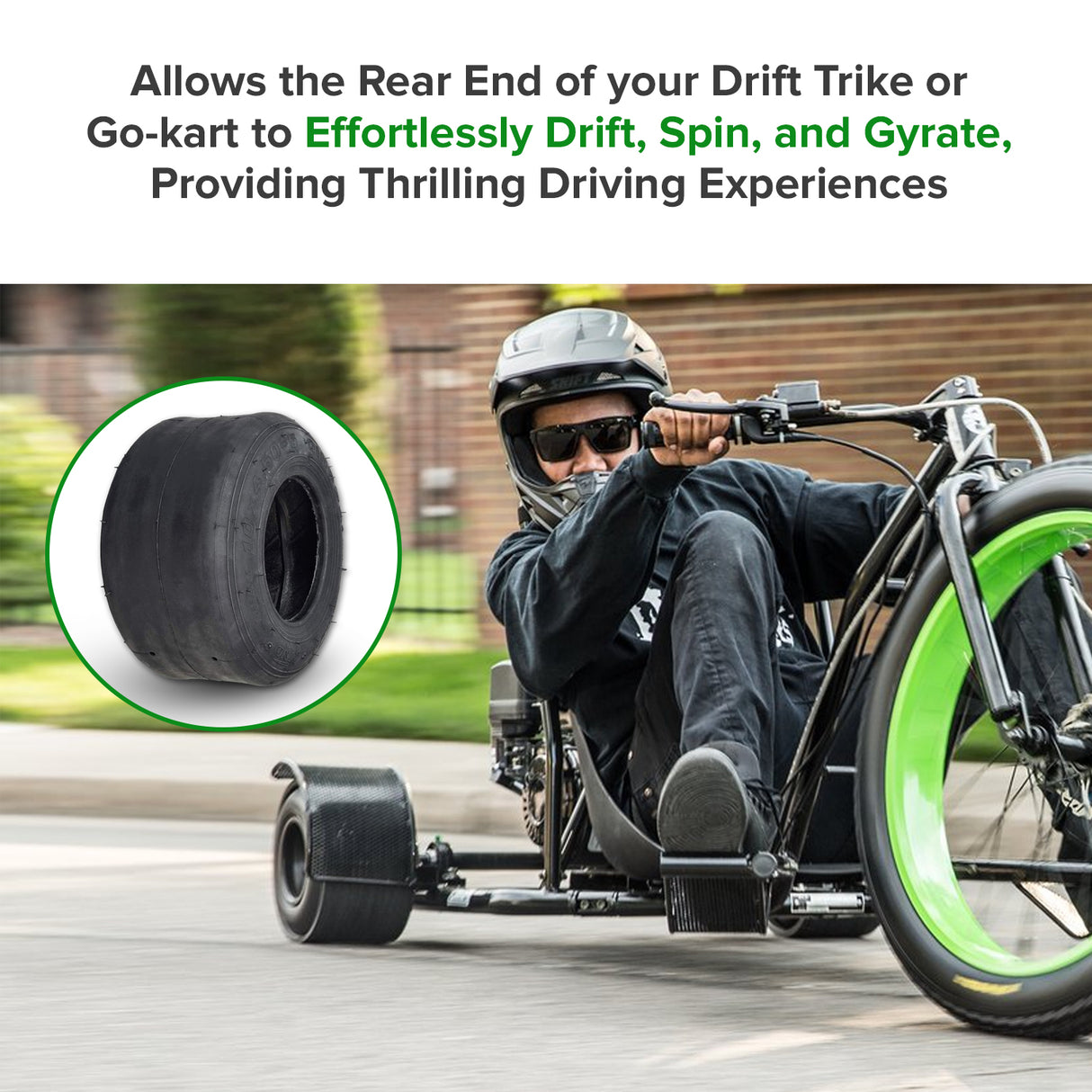 10x4.50-5 Tubeless Slick Tire for the Coleman DT200 Drift Trike