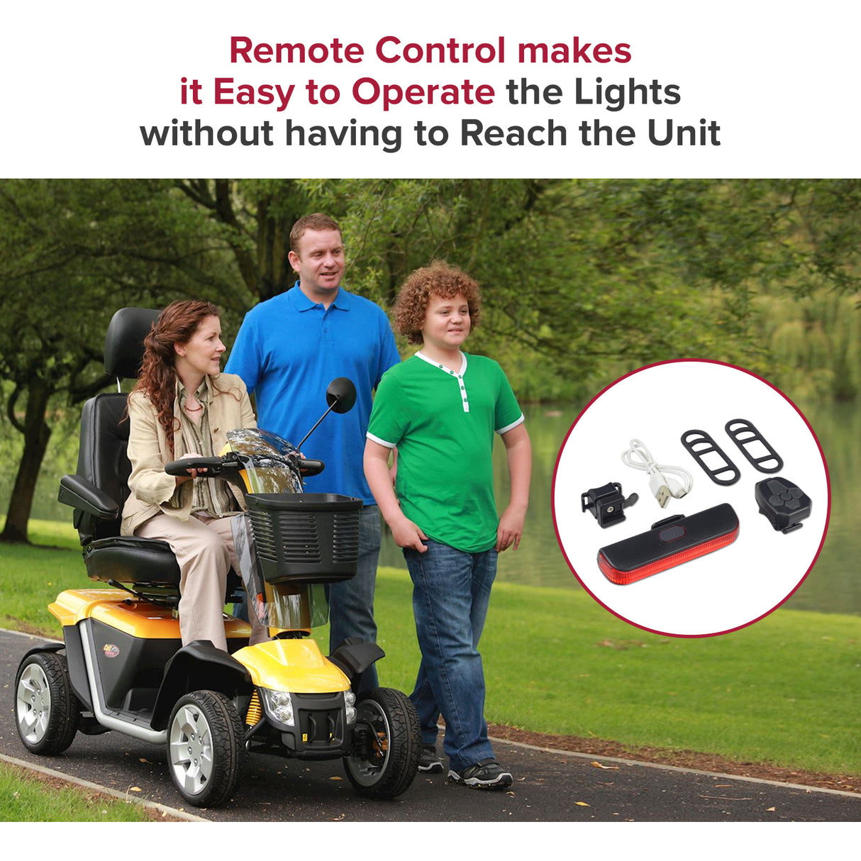 Battery Operated Brake Light & Turn Signal for Mobility Scooters