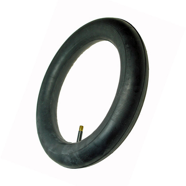 3.25/3.00-8 (13x3) Scooter Inner Tube with Straight Valve Stem, shown as a black tire with an inner tube, suitable for mobility scooters and power chairs.