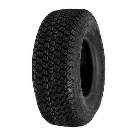 13x5.00-6 Mobility Tire with K500 Super Turf Tread, featuring detailed tread pattern for optimal traction on grass and non-paved surfaces, shown in a close-up view highlighting its robust construction.