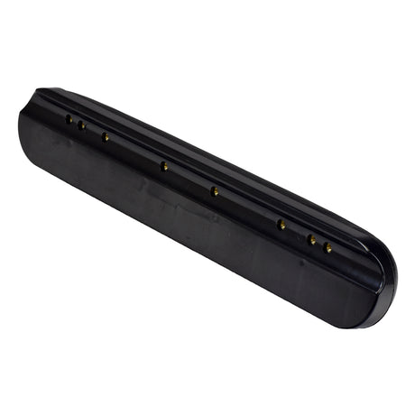 Navy Blue 14 Full Length Padded Vinyl Armrest for Wheelchairs with holes for mounting screws.