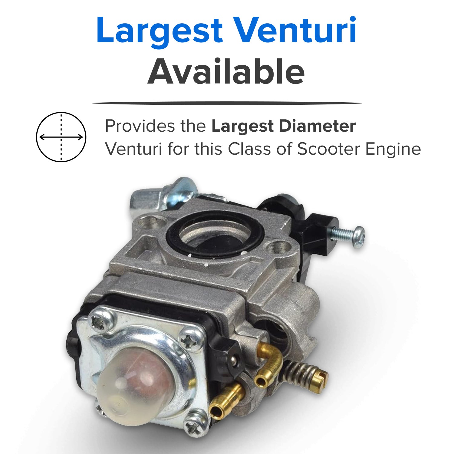 Gas Scooter Parts: Scooter Carburetor with 15 mm Intake