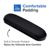 10" Padded Black Nylon Armrest for Wheelchairs (Set of 2)