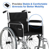 10" Padded Black Nylon Armrest for Wheelchairs (Set of 2)