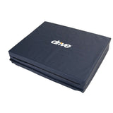 Drive Medical Tri-Fold Bedside Fall Mat shown folded with a high-density foam interior and a durable, waterproof cover.