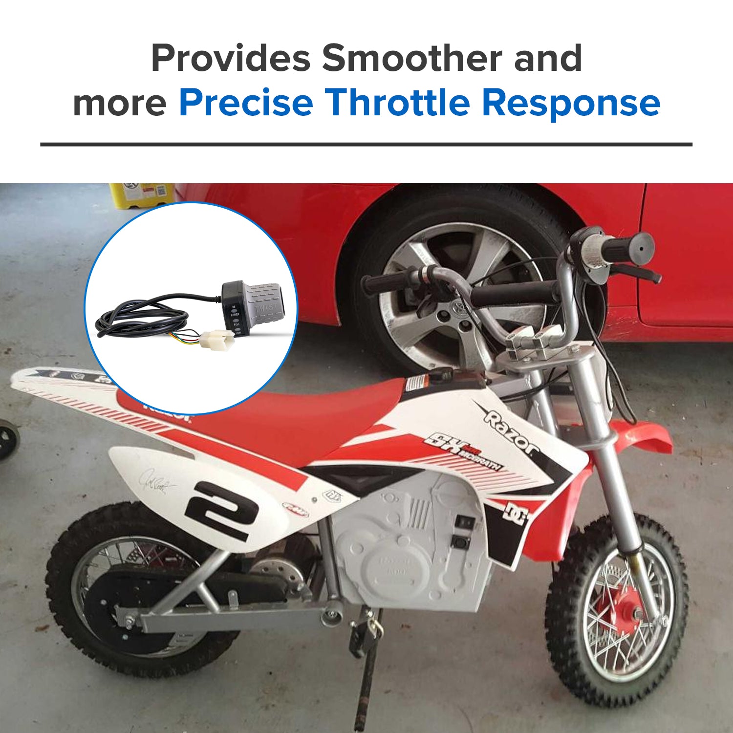 Razor Variable Speed 6-Wire Twist Grip Throttle for the Razor MX500, Versions 21+