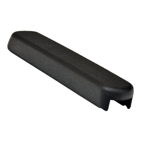 15 Black Armrest Pad for Pride Revo (SC60) and Sonic (SC50/SC52) mobility scooters, featuring a black plastic construction with a hole and elegant pebble texture, ready to mount.